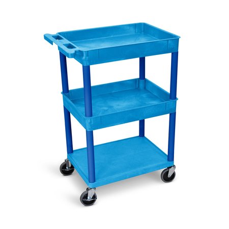 LUXOR 3 SHELF BLUE TUB CART WITH BUSTC112BU